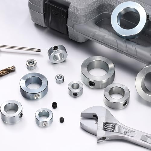 uxcell 6pcs Set Screw Collars 1-5/16" Bore, Zinc Plated Carbon Steel Shaft Collars, 2-1/8" OD, 11/16" Width Lock Axle Collar Clamp (Hollow Style, Lightweight) - size: 1-5/16" Borex2-1/8" ODx11/16" Width