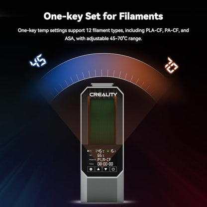 CREALITY Space Pi Filament Dryer – 360° Hot-Air Circulation, Fast Heating, 3.7'' LCD Touch Screen, One Key Set Filament Dehydrator & Storage Box for 1.75/2.85mm PLA, PETG, ABS, Nylon, PA, TPU - color: Space Pi