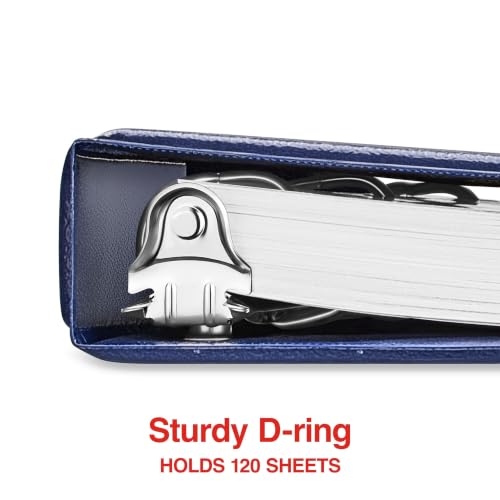 Staples 1/2" 3-Ring View Binder, D-Ring, Navy Blue, 4/Pack - color: Blue, size: 0.5-Inch, style: 4 Pack