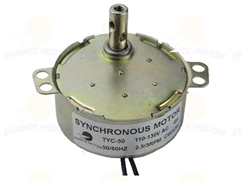 CHANCS Synchronous Turntable Motor Electric Motor2.5/3RPM/MIN 50/60Hz 4W CCW/CW AC100~127V Synchron Motor for Cup Turner,Cuptisserie Rotator - size: 1PC, style: Motor + Wire