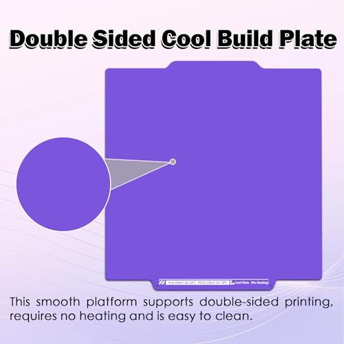 Cool Build Plate for Flashforge Creator 5/Creator 5 Pro No Heating No Glue - color: Purple