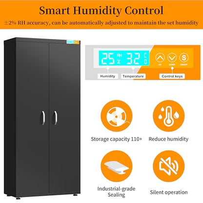 3D Printer Filament Dry Storage Cabinet with Dehumidifier-Smart 25% RH - color: 400l Black