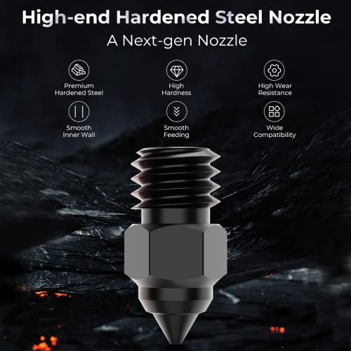 Official Creality High-end Hardened Steel MK8 Nozzles 8PCS, High-Temperature Wear Resistant Compatible with Ender 3/Ender 3 V2/Ender 3 Pro/Ender 3 Max/Ender 5 Series and CR 10 Series