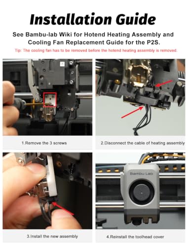 P2S Hotend Heating Assembly Compatible with Bambu Lab P2S Combo