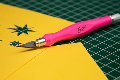 Excel Blades #11 Blade Fit Grip Craft Knife, Rubber Grip, Pink - color: Pink