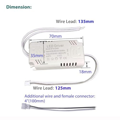 LED Driver 8-24W for Single Color Ceiling Strip Spot Light Module Panel, Replacement LED Power Supply Starter Transformer Adapter, Input AC85-265V Output DC24-85V - style: SF 8-24W 1CCT