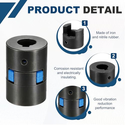 MECCANIXITY Flexible Coupling Coupler Set, 5/8" to 45/64" L070 Black - size: 5/8" to 45/64"