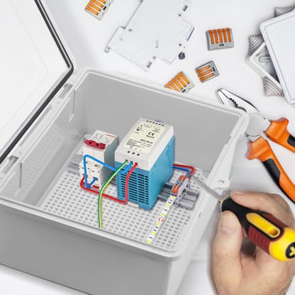 Waterproof Electrical Box Dustproof Junction Box Weatherproof IP67 ABS Plastic Enclosure Switch Router Project Box with Mounting Plate with Wall Bracket 2 Cable Glands Clear 11.8"x7.9"x6.7" - color: Clear, size: 11.8" x 7.9" x 6.7" 1pc