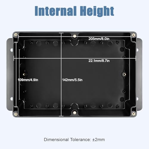 Project Box IP65 Waterproof ABS Plastic Electrical Junction Box with Clear Cover Enclosure with Fixed Ear, Black 9.0"x 5.9"x 3.1"(230x150x85mm)(Pack of 1) - color: 1 pack, size: 9.0"x 5.9"x 3.1"
