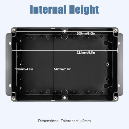 Project Box IP65 Waterproof ABS Plastic Electrical Junction Box with Clear Cover Enclosure with Fixed Ear, Black 9.0"x 5.9"x 3.1"(230x150x85mm)(Pack of 1) - color: 1 pack, size: 9.0"x 5.9"x 3.1"