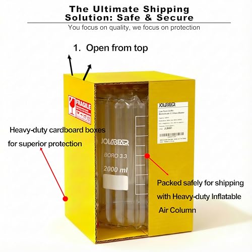 JOLABEAR 2000mL/2L Graduated Lab Glass Beaker - size: 2000ml