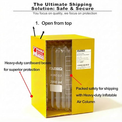 JOLABEAR 2000mL/2L Graduated Lab Glass Beaker - size: 2000ml