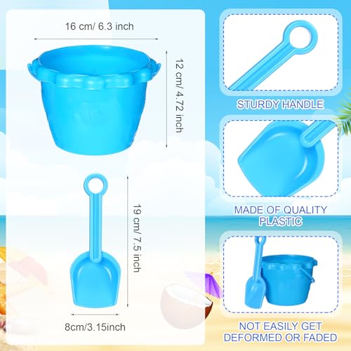 Junkin 24 Sets Beach Sand Buckets and Shovels for Kids Small Pails, Funny