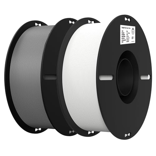 Creality PLA 3D Printer Filament, Grey & White, 2-Pack, 2KG Total - color: Grey+white Pla, size: 2kg
