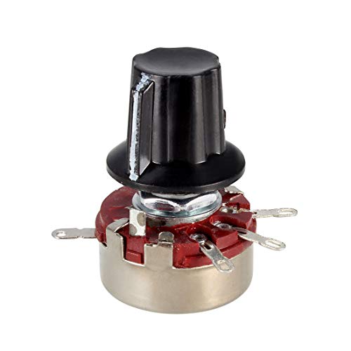 uxcell® WH118 100K Ohm Variable Resistors Single Turn Rotary Carbon Film Potentiometer w Knobs