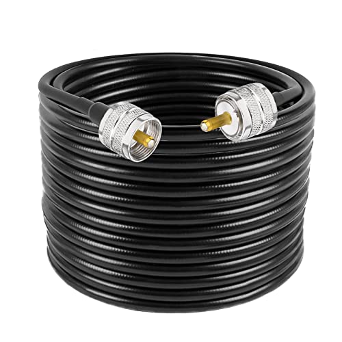Superbat CB Coax Cable RG8X Coaxial Cable 50ft UHF Male PL259 Jumper - size: 50 ft RG8X Cable