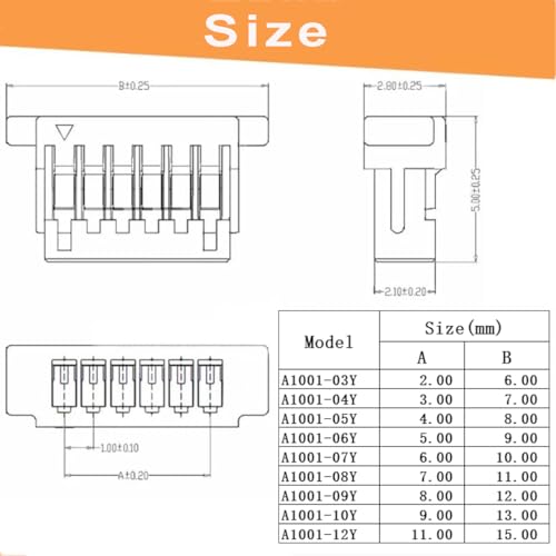JST SH 1.0mm Connector Kit with Cables, 3-12Pin Housing JST Adapter
