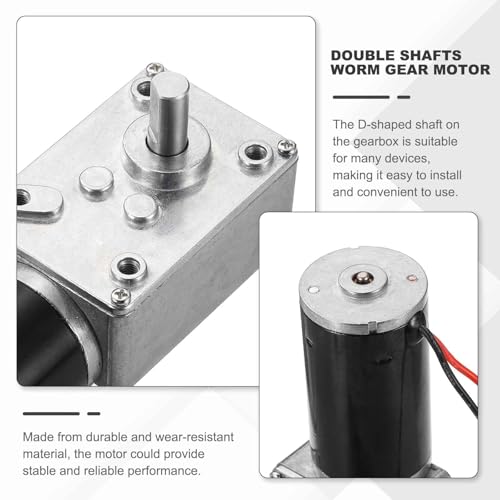 MECCANIXITY DC24V Worm Gear Motor, 80RPM 8mm D Shaft Self-Locking High Torque Speed Reduction Gear Motor for Automotive, Home Appliances, Robotics - style: 24V 80RPM
