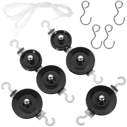 Zerodeko Physics Experiment Pulley Kit for Middle School Students 8 Double and 8 Single Pulleys with Straps Hooks in Storage Case Mechanics Teaching Tools for Hands-on Learning