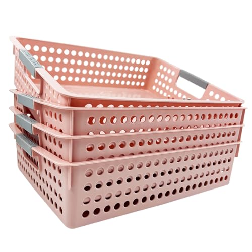 4Pcs Classroom Organization and Storage Paper Tray Holds,Fits 4A paper - color: 4Pcs Pink