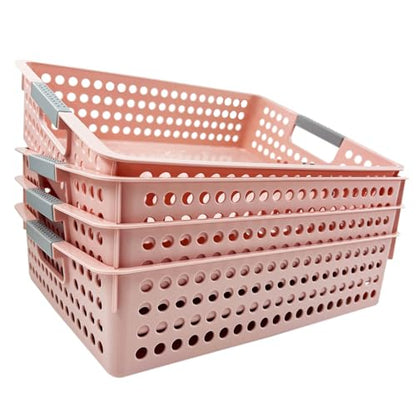 4Pcs Classroom Organization and Storage Paper Tray Holds,Fits 4A paper - color: 4Pcs Pink