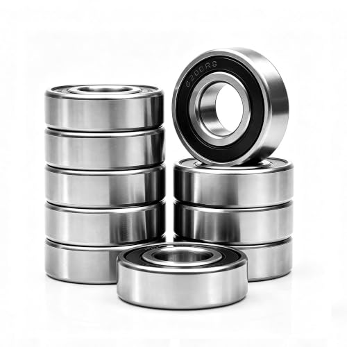 10 PCS 6200-2RS Deep-Groove Ball Bearings, 10x30x9mm-Double Seal Bearings - size: 6200-2RS-10PCS