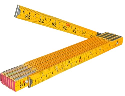 Binzer 6.5ft/2m Folding Ruler - Inch & Metric Wooden Yardstick