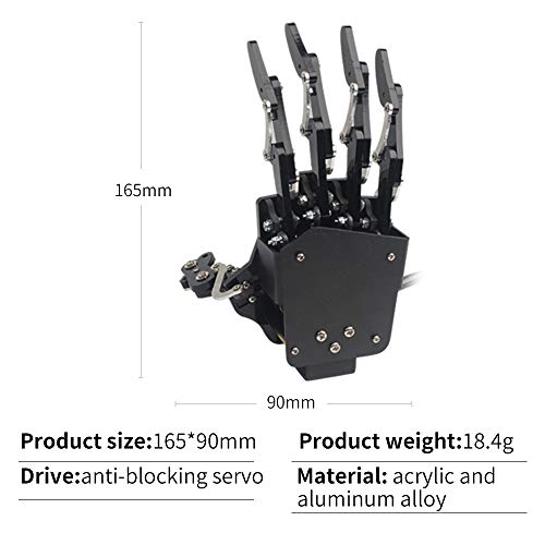 Robot Hand Five Fingers Solely Movement Bionic Robot Mechanical Arm DIY, Left Hand - style: Left Hand