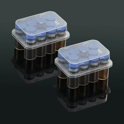 4-Pack Peptide Case for Fridge, 3 mL Vial Holder for Refrigerator, 10-Slot Insulin & Peptide Holder Each, 40 Slots Total, Semi-Transparent Vial Storage Case for Diabetic Care - size: 4-PACK