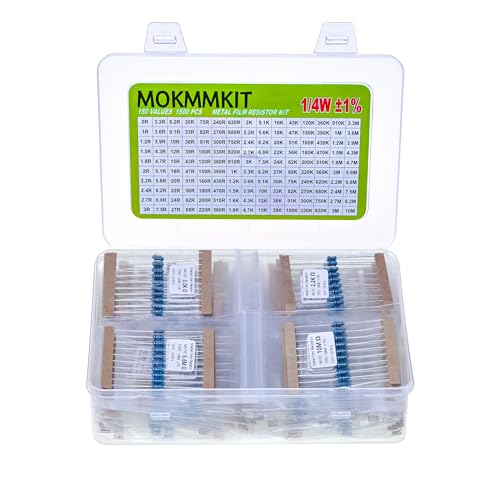 150 Values 1500 Pieces Resistor Kit 0 Ohm-10M Ohm 1/4W 1% - style: 1/4W ±1% 0 ohm-10M ohm