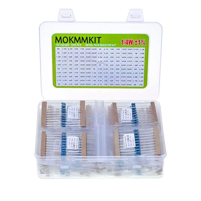 150 Values 1500 Pieces Resistor Kit 0 Ohm-10M Ohm 1/4W 1% - style: 1/4W ±1% 0 ohm-10M ohm