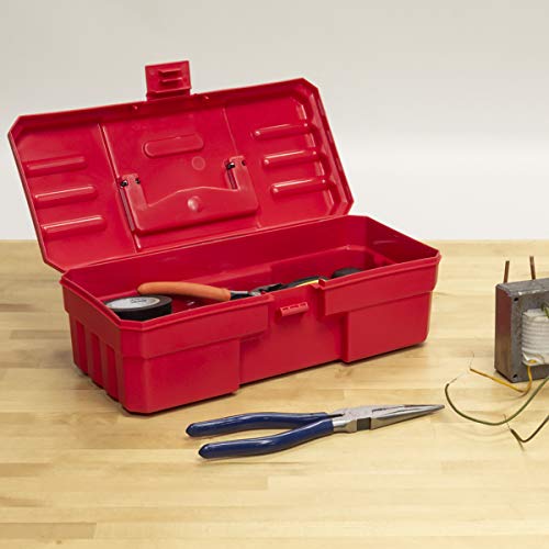 Akro-Mils 12" ProBox Plastic Toolbox for Tools, Hobby or Craft Storage Toolbox, Model 09912, (12-In x 5-1/2-Inch x 4-Inch), Red (Pack of 12) - size: 12 Pack