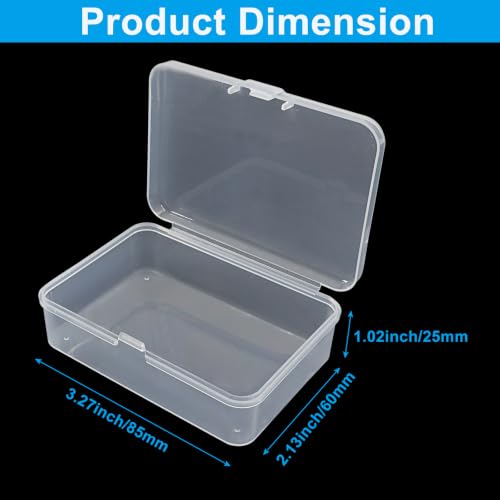 BokWin 6 Pack Mini Plastic Clear Beads Storage Containers Box - size: 3.27"x2.13"x1.02"