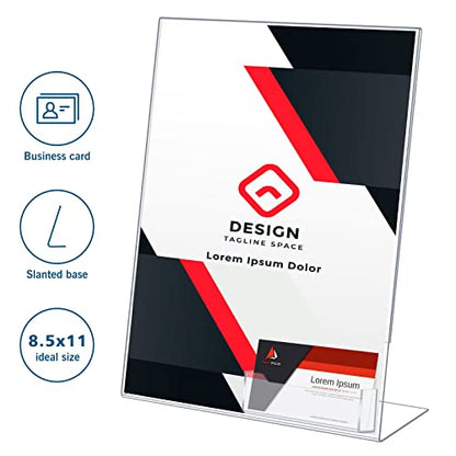 6 Pcs Acrylic Sign Holder Business Card Holder, 8.5 x 11 Inch, Side Insert - color: Side Insert, size: 8.5 x 11 Inch