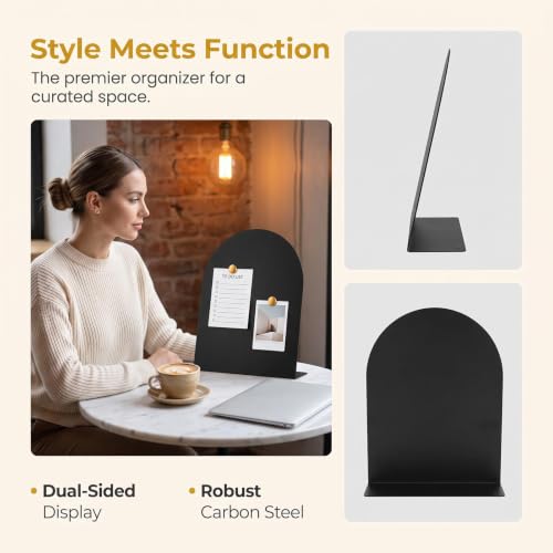 Magnetic Metal Display Stand,2 Pack Magnetic Bulletin Board - color: Black-a