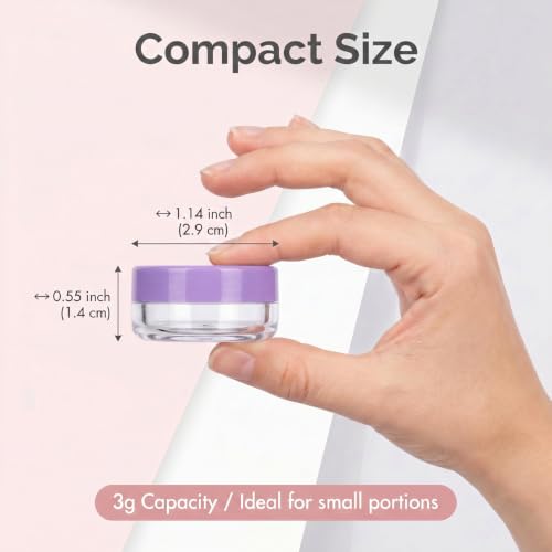 3 Gram Sample Containers 100 Count Empty Lip Balm Containers with Labels - color: Purple