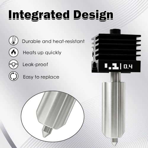 3 PCS 0.4MM P2S Hotend Kit Integrated Design for X2D/H2D/H2S/H2C/A1/A1 Mini - size: 3 PCS