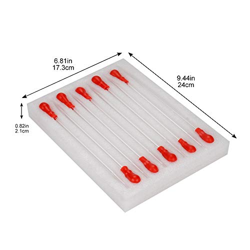 stonylab Glass Dropper Pipettes, Thick Borosilicate Glass, 3 ml Non-Graduated Liquid Transfer Pipettes with Red Rubber Caps, for Laboratory Chemistry, Set of 10