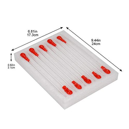 stonylab Glass Dropper Pipettes, Thick Borosilicate Glass, 3 ml Non-Graduated Liquid Transfer Pipettes with Red Rubber Caps, for Laboratory Chemistry, Set of 10