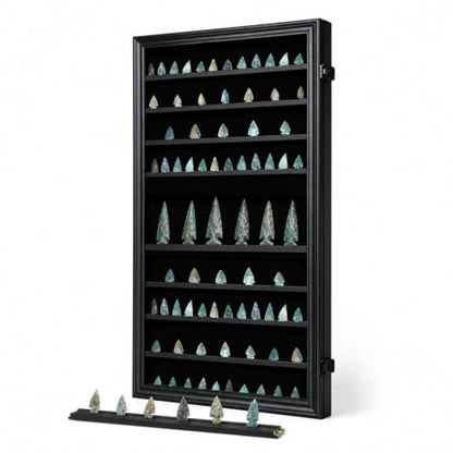 KCRasan Arrowhead Display Case Native American Arrowhead Shadow Box, Black - size: Oversized Black