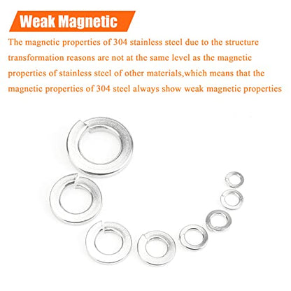 HELIFOUNER 50 Pieces 3/8" Stainless Steel Split Lock Washers, 304 Stainless Steel 18-8 Spring Lock Washers for Screws Bolts - size: 3/8" (50 PCS)
