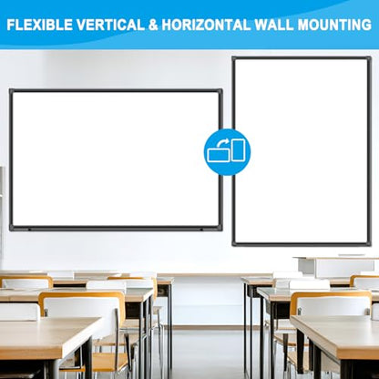 H-Qprobd 72"x48" White Board for Wall Large Magnetic Dry Erase Board with Black Aluminum Frame, Presentation Whiteboard Suitable for Home, Office, Classroom & Kitchen - size: 72"W x 48"H