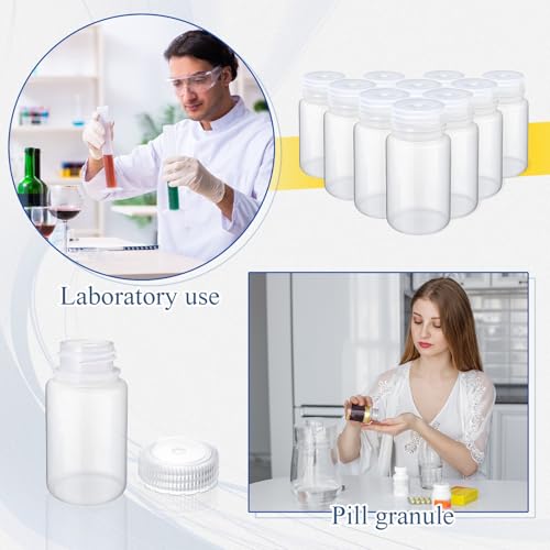 Zhehao 30 Pcs 4 oz Sample Bottle with Lid Wide Mouth HDPE, Clear - color: Clear