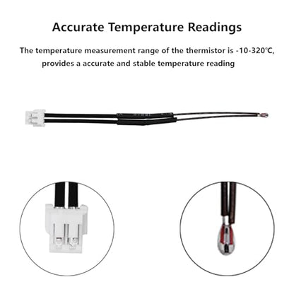 2 Pack Ceramic Heater Thermistor for Elegoo Centauri Carbon, 24V 60W Heater Cartridge High Temperature Thermistor Hot End Replacemnt Kits for Centauri Carbon/Centauri 3D Printer - style: 2PCS Ceramic Heater Thermistor
