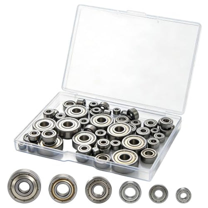 60Pcs Ball Bearings Kit 693ZZ 623ZZ 624ZZ 685ZZ 687ZZ 627ZZ 6 Sizes Small Bearings Assortment Kit Double Metal Sealed Shielded Bearings Carbon Steel Deep Groove Bearing