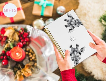 Giraffe Notebook, Giraffe Gifts for Women Girls Kids - color: Giraffe, style: White