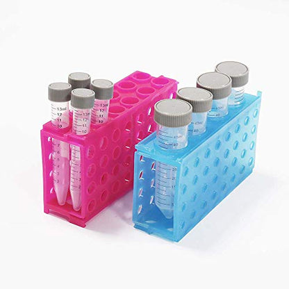 ULAB Plastic Multipurpose 3-Way Centrifuge Tube Rack Set, 2 Colors Red Blue, PP Material, Suitable for Tubes of Dia.≤30mm, UTR1017 - style: 3-Way Centrifuge Tube Rack, Red & Blue