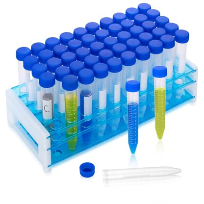 15ml Conical Centrifuge Tubes, 50 Pack with 1Pcs Rack