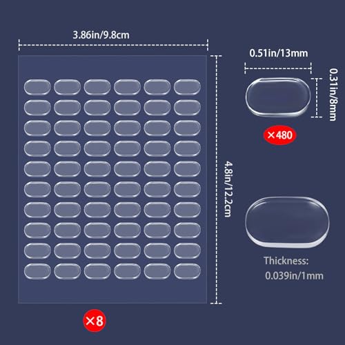 480 Pcs Gel Glue Dots, Double Sided Sticky Dots Clear, Removable Adhesive Dots, Sticky Tack, Museum Putty Stick, Mounting Putty for Balloons Crafts DIY Festival Party Decoration