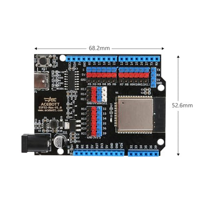 ESP32 Development Board Max V1.0 Compatible with Arduino, USB-C, Wi-Fi, Bluetooth, MicroPython Compatible, Single Board Computer Suitable for Building Mini PC/Smart Robot/Game Console (QA009) - color: Black